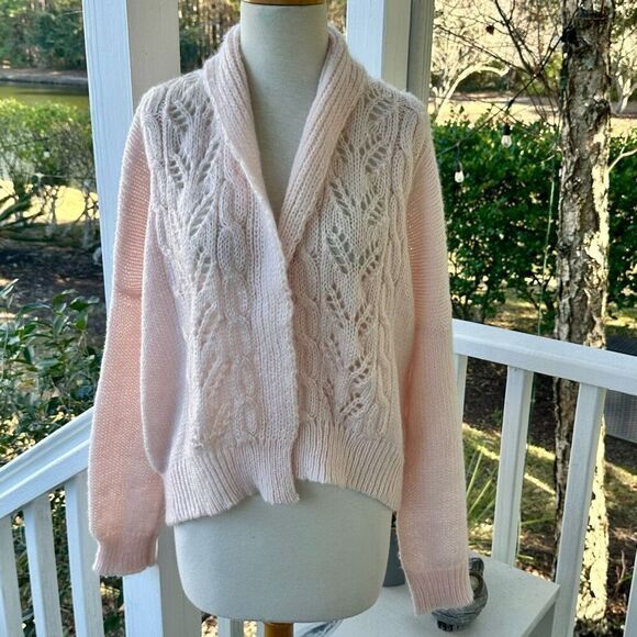 Wooden Ships Baby Pink Open Cardigan Sweater - Picture 1 of 4